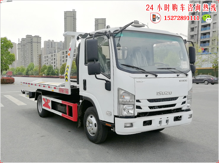 庆铃KV100蓝牌国六平板清障车